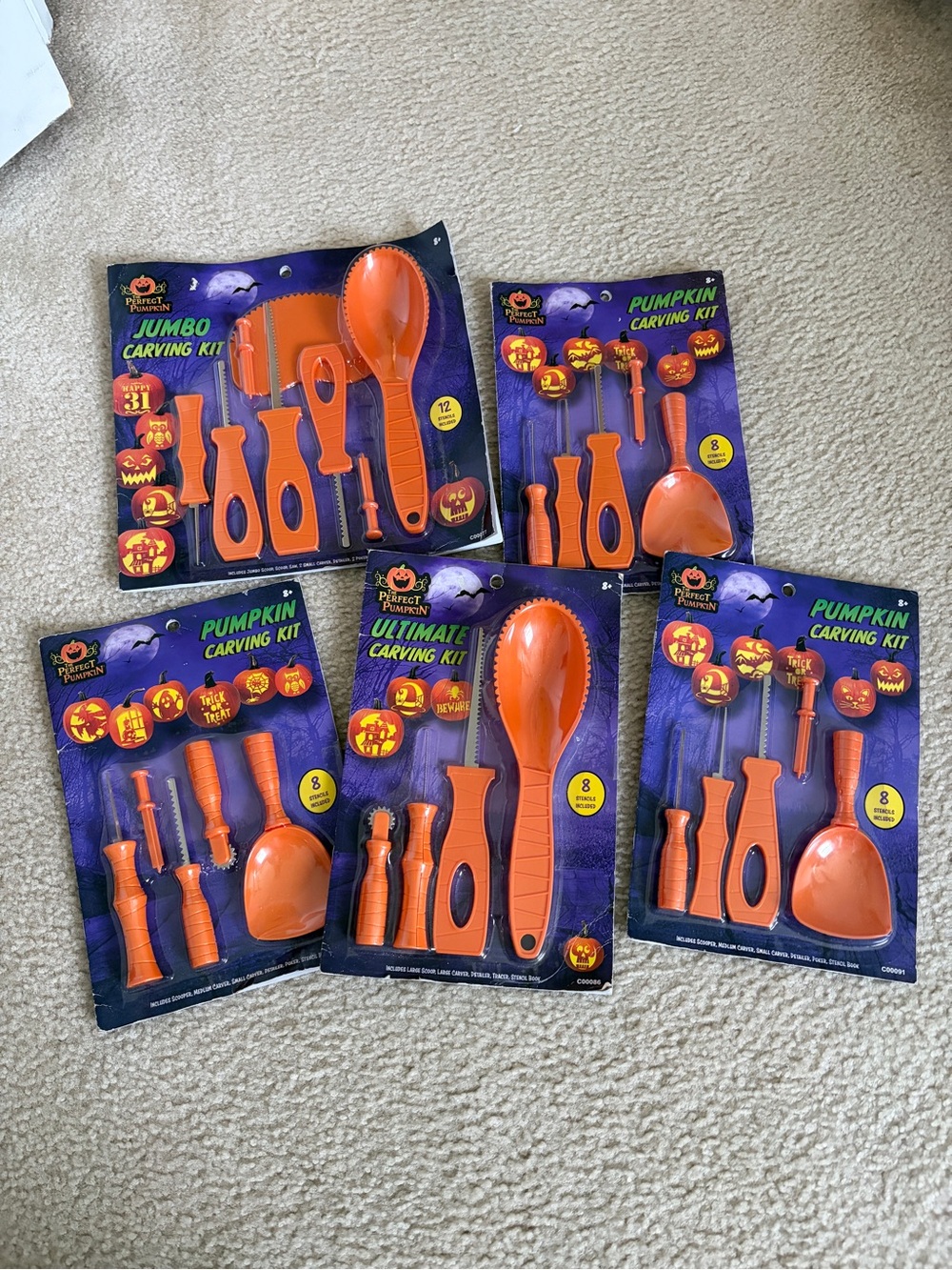 Brand New Pumpkin Carving Kits-Set of 5